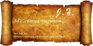 Jánossy Hermina névjegykártya